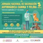 Mexicaltzingo invita a la Jornada Nacional de Vacunación Antirrábica Canina y Felina
