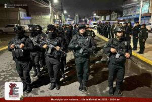 Elementos de la Nueva Policía de Ecatepec realizan patrullajes en las colonias La Guadalupana, San Isidro Atlautenco y San Agustín