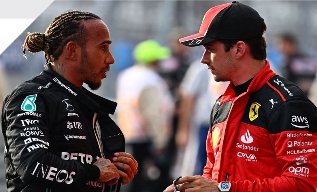 Lewis Hamilton y Leclerc