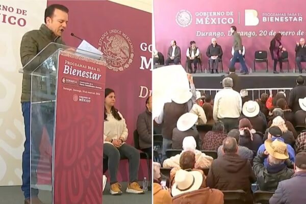 Gobernador de Durango recibido con abucheos en visita de AMLO