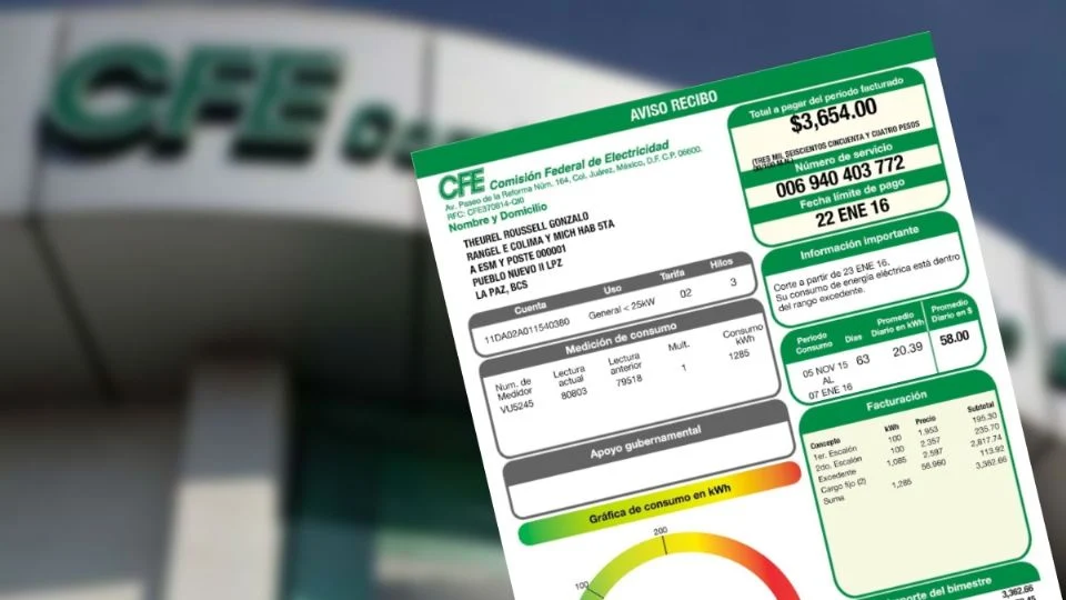 CFE impone cargo extra para clientes con deudas en recibos de luz de Mayo