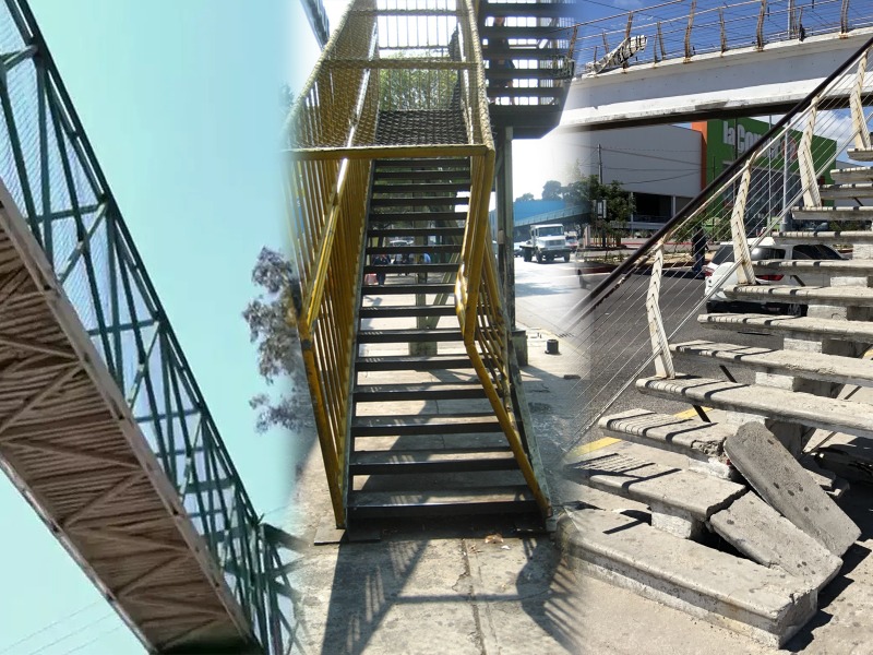 CDMX con problemas en puentes peatonales: óxido y desgaste
