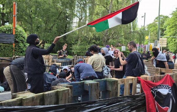 Protesta propalestina en embajada de Israel en Bruselas