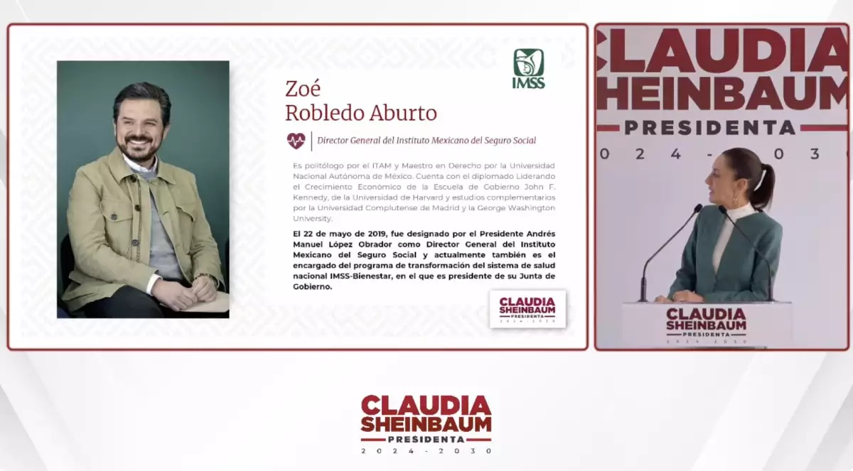 Claudia Sheinbaum anuncia que Zoé Robledo seguirá al frente del IMSS