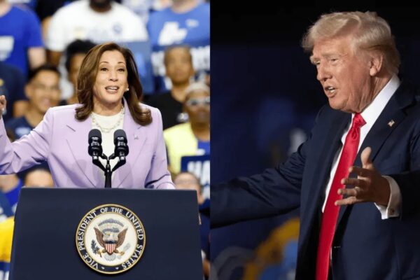 Harris supera a Trump por estrecho margen en encuestas