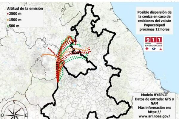 Amarillo fase 2: actividad volcánica del Popocatépetl, caída de ceniza y cancelación de vuelos