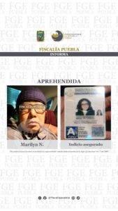 Fiscalía de Puebla detiene a Marilyn N. por usurpación de profesión
