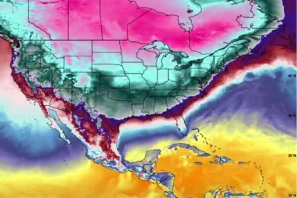 Aire polar traerá temperaturas extremas en Norteamérica y el Golfo de Mexico