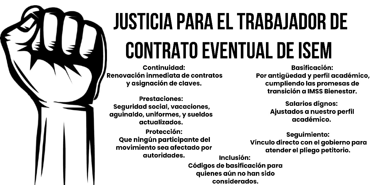 Desempleo injusticia ISEM protestan