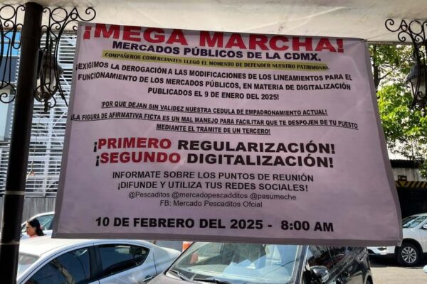 CDMX: locatarios de mercados convocan a megamarcha