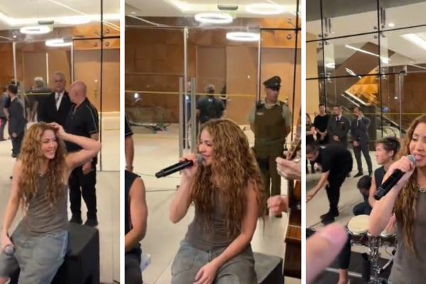 Shakira canta a sus fans a las afueras de un hotel después de cancelar conciertos en Chile