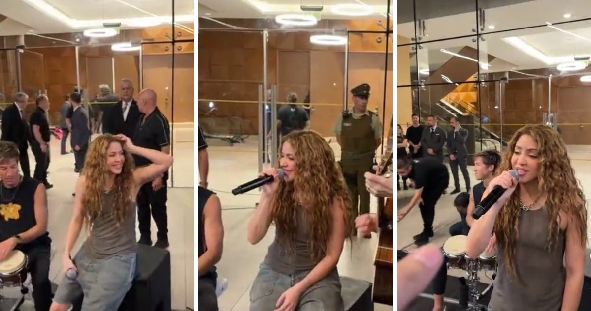 Shakira canta a sus fans a las afueras de un hotel después de cancelar conciertos en Chile