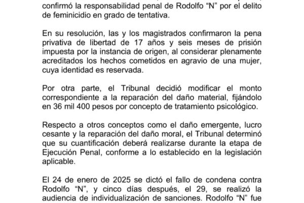 Confirman Condena por Tentativa de Feminicidio en Edoméx