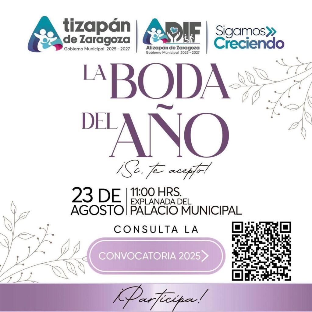PEDRO RODRÍGUEZ Y PATRICIA ARÉVALO INVITAN A LAS PAREJAS ATIZAPENSES A CONTRAER MATRIMONIO DE MANERA GRATUITA EN LA BODA DEL AÑO 2025