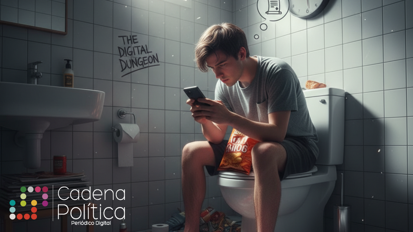 Usar teléfono tiempo baño