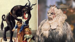 Krampus oscuro demonio Navidad