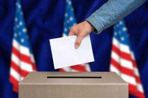 Election in USA - voting at the ballot box