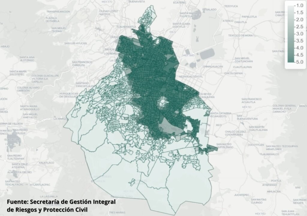 UNAM mapa inundaciones CDMX