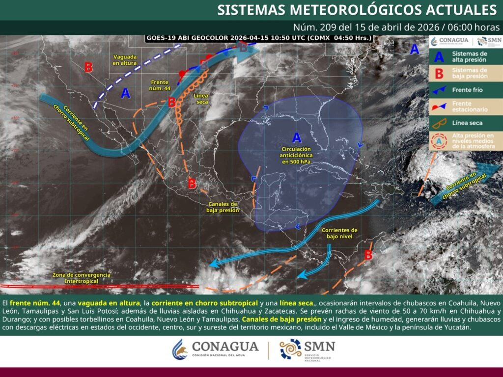 Clima 15 abril 2026