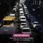 Hoy No Circula | 14 mayo 2026; qué autos descansan este jueves 14 de mayo en CDMX y Edomex