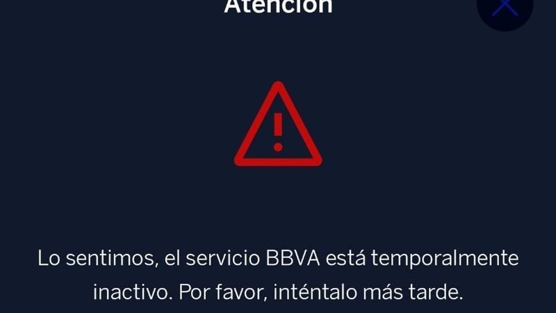 fallas en la aplicación de BBVA