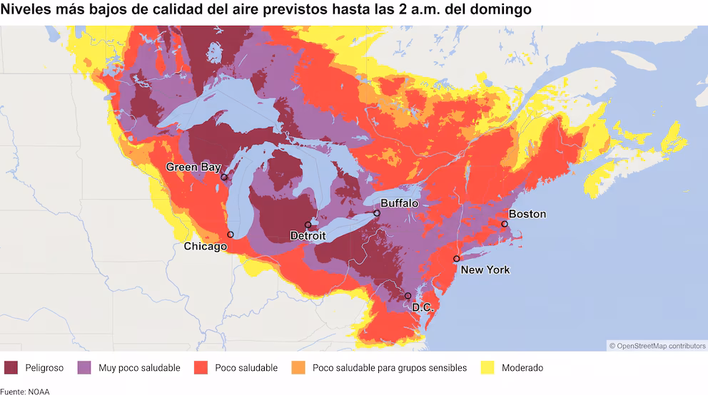 El humo de los incendios forestales